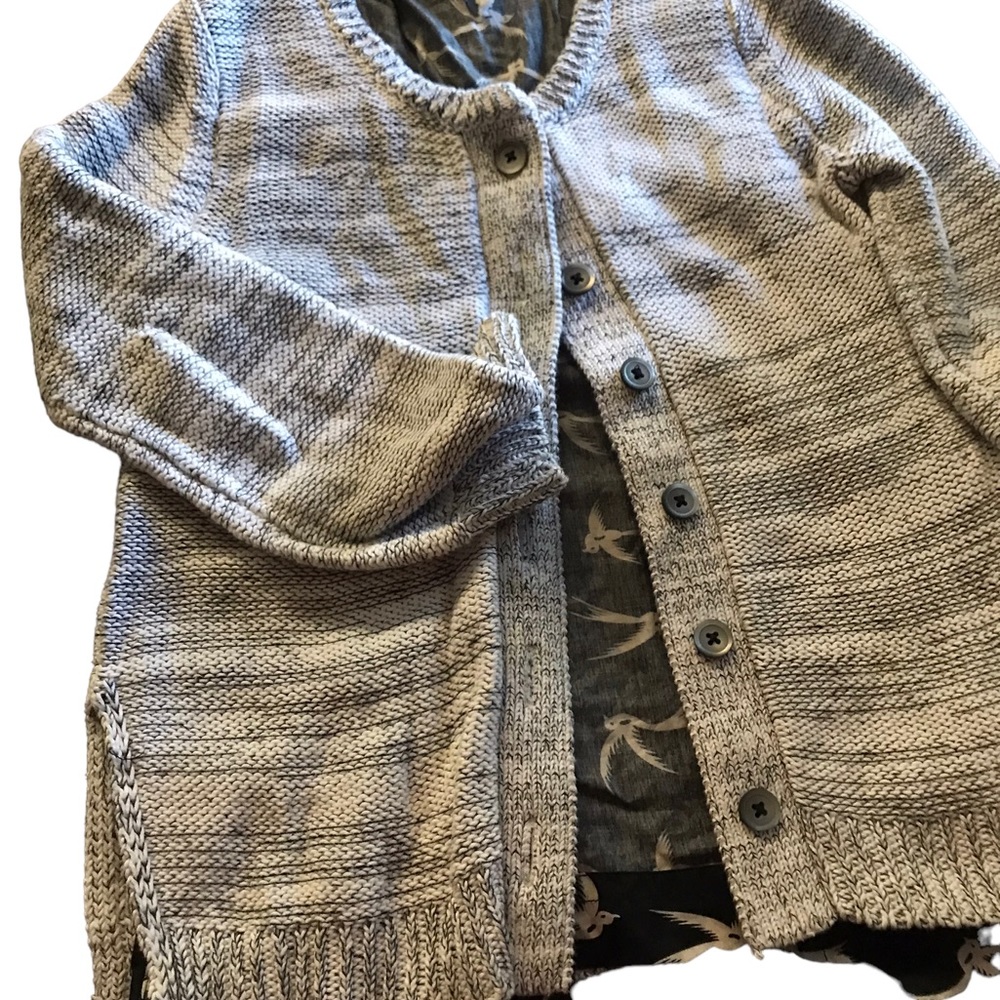 Anthropologie Field of Flowers size medium layered look cardigan excellent cond